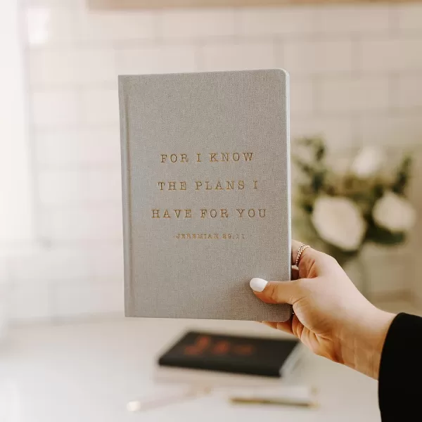 imageSweet Water Decor Cute Motivational Lined Composition Notebook for Women 100 Ruled Pages for Writing Diary with Fabric Inspirational Cover You Got ThisFor I Know The Plans I Have For You