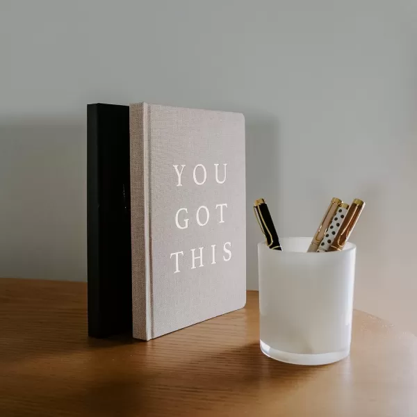 imageSweet Water Decor Cute Motivational Lined Composition Notebook for Women 100 Ruled Pages for Writing Diary with Fabric Inspirational Cover You Got ThisYou Got This