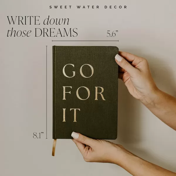 imageSweet Water Decor Cute Motivational Lined Composition Notebook for Women 100 Ruled Pages for Writing Diary with Fabric Inspirational Cover You Got ThisStrong Beautiful Brave Courageous