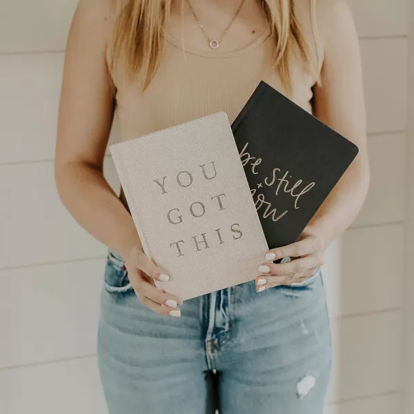 imageSweet Water Decor Cute Motivational Lined Composition Notebook for Women 100 Ruled Pages for Writing Diary with Fabric Inspirational Cover You Got ThisYou Got This