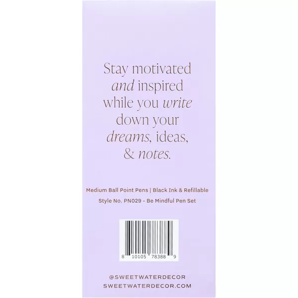 imageSweet Water Decor Inspirational Metal Pen Set  Motivational Pen Set for Home and Office  Refillable Pens with Black Ink  Neutral Desk Decor for Women  Graduation New Job Teacher Gifts for HerBe Mindful Set