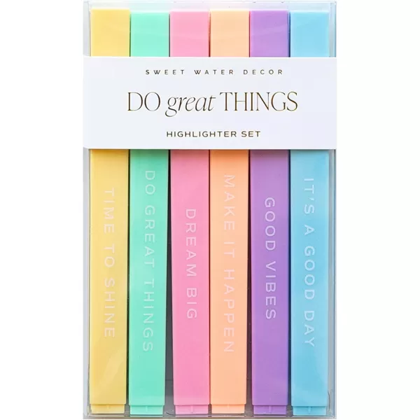 imageSweet Water Decor Inspirational Metal Pen Set  Motivational Pen Set for Home and Office  Refillable Pens with Black Ink  Neutral Desk Decor for Women  Graduation New Job Teacher Gifts for HerDo Great Things Set