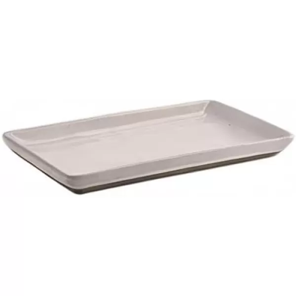imageSweet Water Decor Matte Black Stoneware Tray  Kitchen and Bathroom Dispenser Holder  Jewelry Dish  Glass Soap Holder for Bottles  Long Plate for Counter Tops  Vanity DecorCream