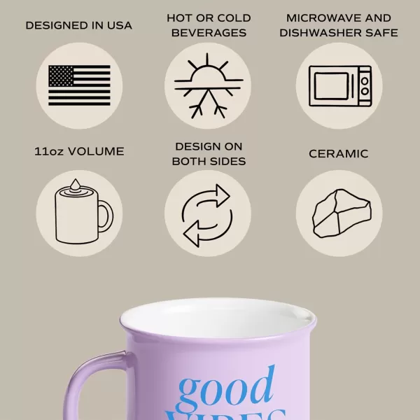 imageSweet Water Decor OMG Coffee Mug  11oz Ceramic Campfire Style Coffee Cup  Dishwasher and Microwave Safe  Engagement and Bridal Shower Gifts for BridesGood Vibes Only
