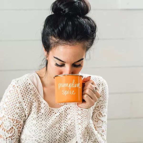 imageSweet Water Decor Pumpkin Spice Coffee Mug  18oz Galvanized Steel Campfire Style Coffee Cup  Fall Mug Fall Seasonal Decor Pumpkin Coffee CupPumpkin Spice