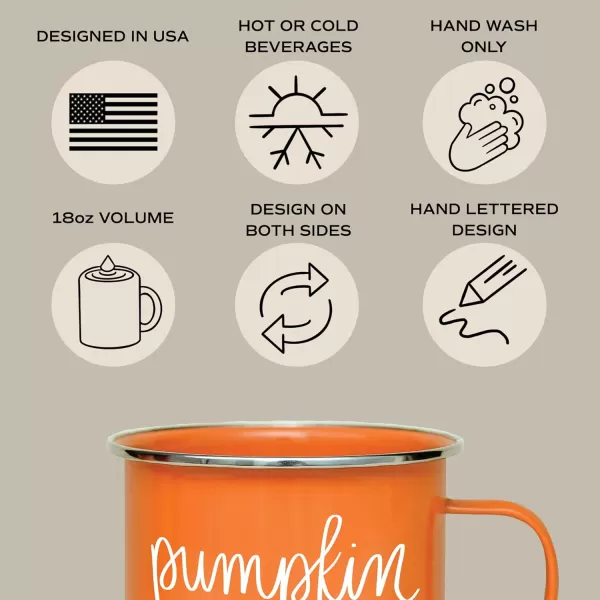 imageSweet Water Decor Pumpkin Spice Coffee Mug  18oz Galvanized Steel Campfire Style Coffee Cup  Fall Mug Fall Seasonal Decor Pumpkin Coffee CupPumpkin Spice