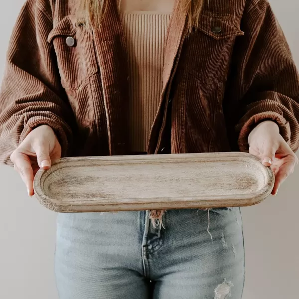 imageSweet Water Decor Rustic Wood Tray for Home  Kitchen and Bathroom Dispenser Holder  Jewelry Dish  Wooden Soap Holder for Bottles  Trays for Counter Tops  Vanity Plate  Farmhouse Dish Dcor14 Round