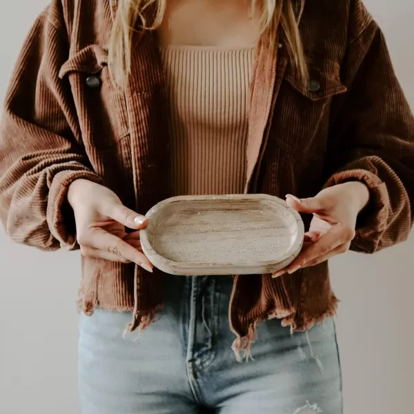 imageSweet Water Decor Rustic Wood Tray for Home  Kitchen and Bathroom Dispenser Holder  Jewelry Dish  Wooden Soap Holder for Bottles  Trays for Counter Tops  Vanity Plate  Farmhouse Dish Dcor69 x 37 x 08