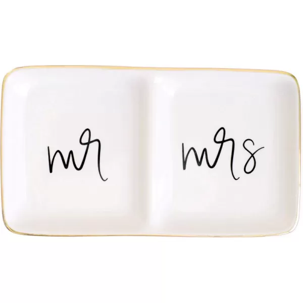 imageSweet Water Decor Mr and Mrs Ring Dish  Personalized Wedding Gift ampamp Engagement Ring Dish Holder Gift  Ring Tray for Jewelry Organizer  Trinket Tray  Vanity Tray ampamp Bedroom Decor  Ceramic White