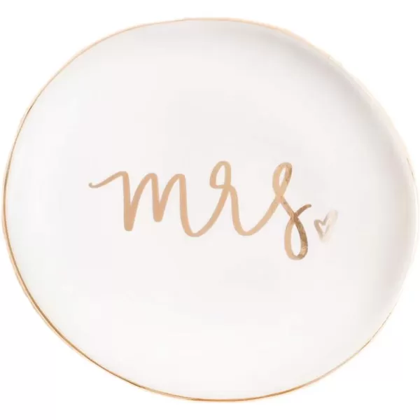 imageSweet Water Decor Ring Jewelry Dish Tray  Great for Her Engagement Engaged Ring Dish Holder Bride Ring Holder Gold Ceramic Trinket Tray Wedding AccessoriesMrs