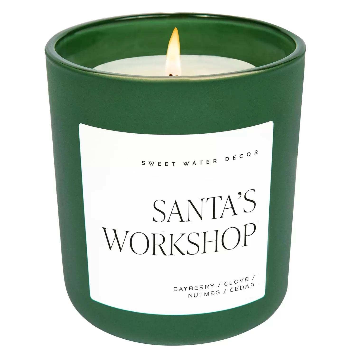imageSweet Water Decor By The Fireside Candle  Vanilla Caramel Amber Tonka Smoky Woods Musk Winter Scented Soy Candles for Home  15oz Tan Jar 70 Hour Burn Time Made in the USAGreen