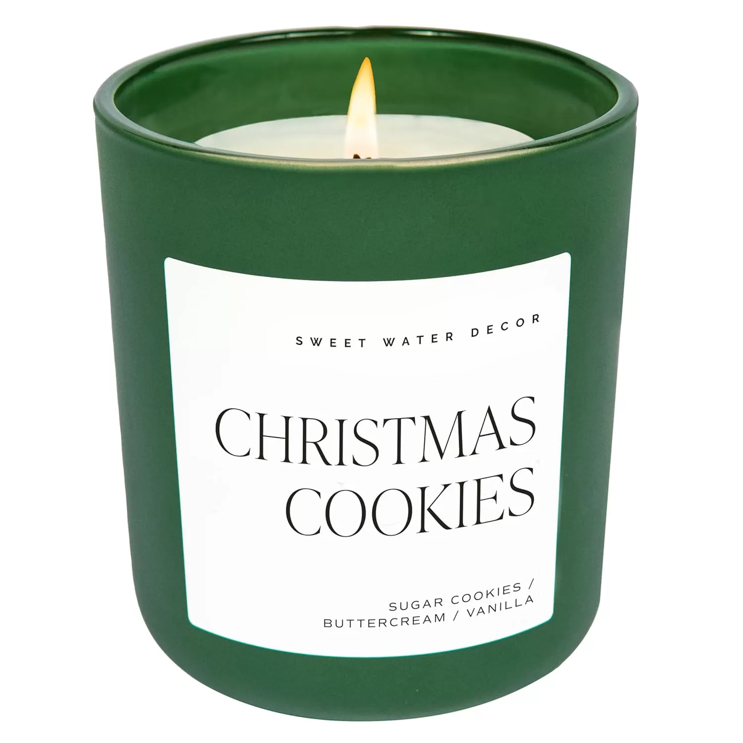 imageSweet Water Decor By The Fireside Candle  Vanilla Caramel Amber Tonka Smoky Woods Musk Winter Scented Soy Candles for Home  15oz Tan Jar 70 Hour Burn Time Made in the USAGreen
