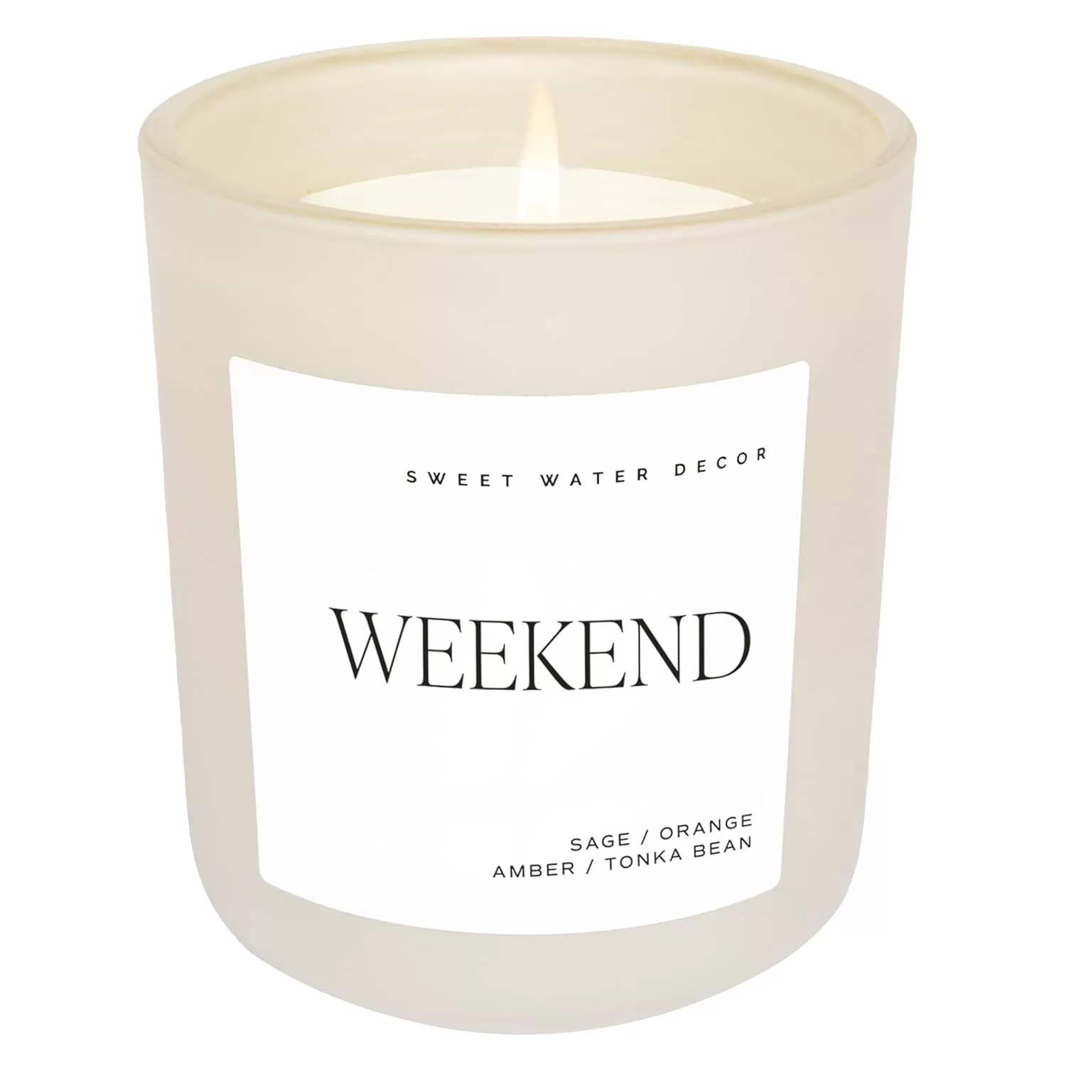 imageSweet Water Decor By The Fireside Candle  Vanilla Caramel Amber Tonka Smoky Woods Musk Winter Scented Soy Candles for Home  15oz Tan Jar 70 Hour Burn Time Made in the USATan