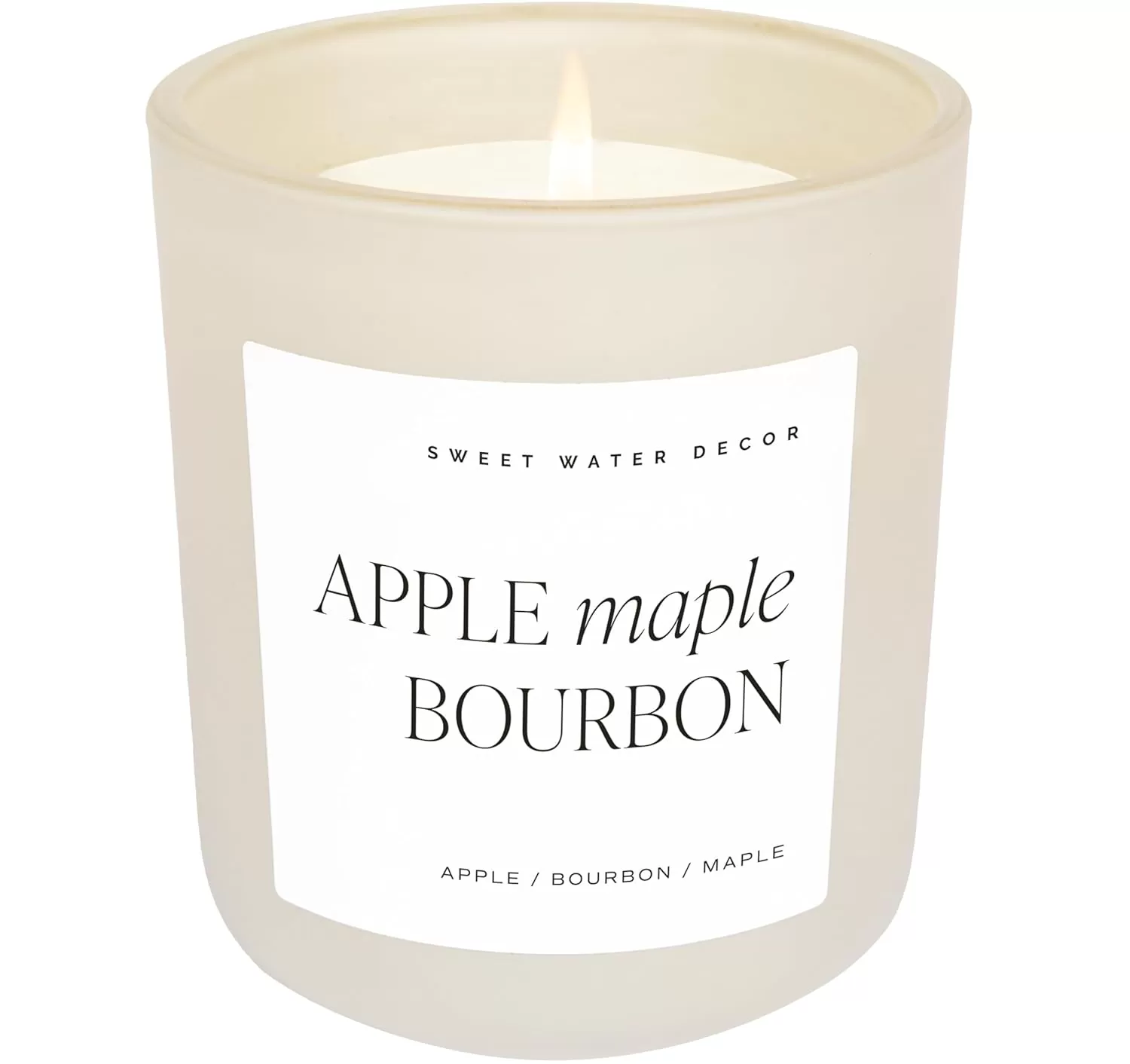 imageSweet Water Decor By The Fireside Candle  Vanilla Caramel Amber Tonka Smoky Woods Musk Winter Scented Soy Candles for Home  15oz Tan Jar 70 Hour Burn Time Made in the USATan