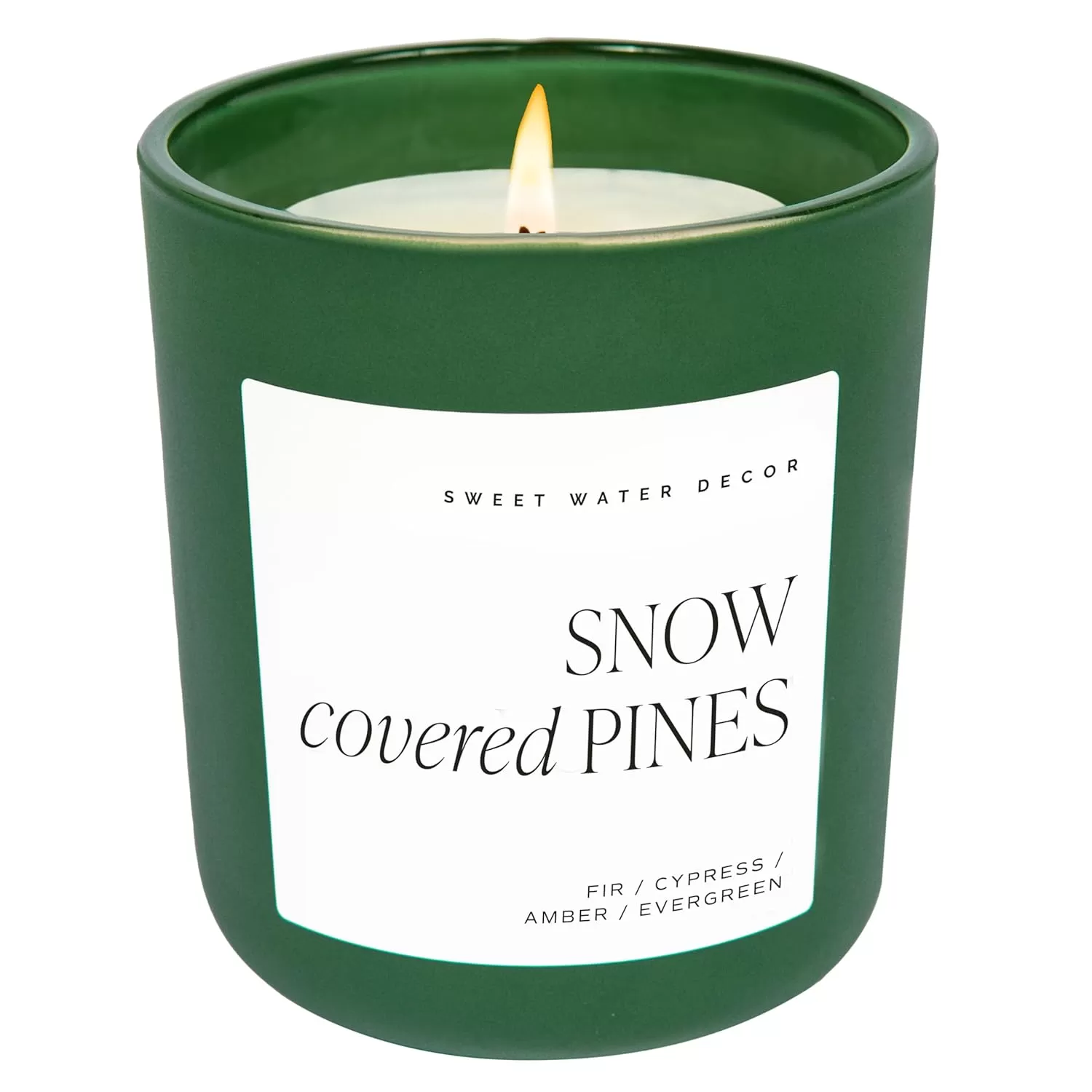 imageSweet Water Decor By The Fireside Candle  Vanilla Caramel Amber Tonka Smoky Woods Musk Winter Scented Soy Candles for Home  15oz Tan Jar 70 Hour Burn Time Made in the USAGreen