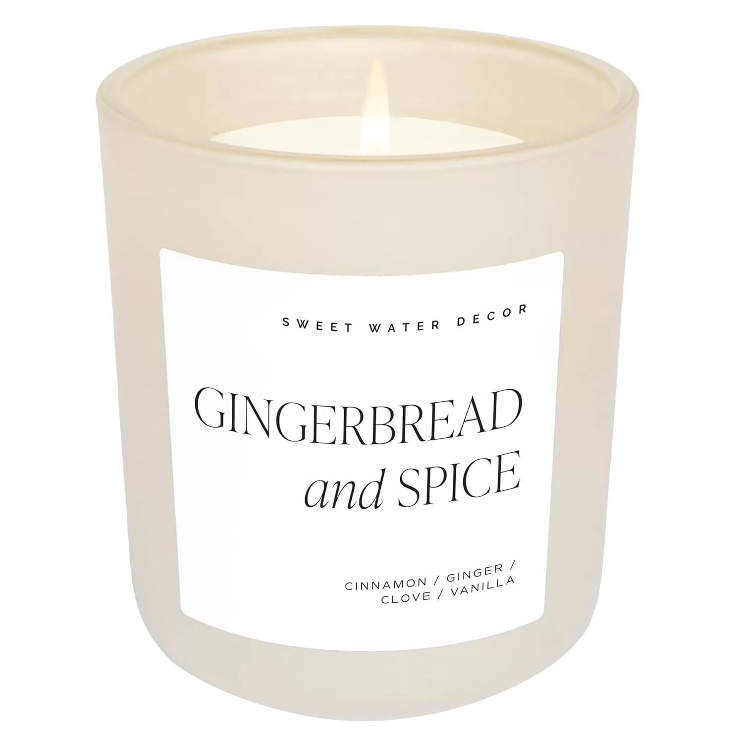 imageSweet Water Decor By The Fireside Candle  Vanilla Caramel Amber Tonka Smoky Woods Musk Winter Scented Soy Candles for Home  15oz Tan Jar 70 Hour Burn Time Made in the USATan