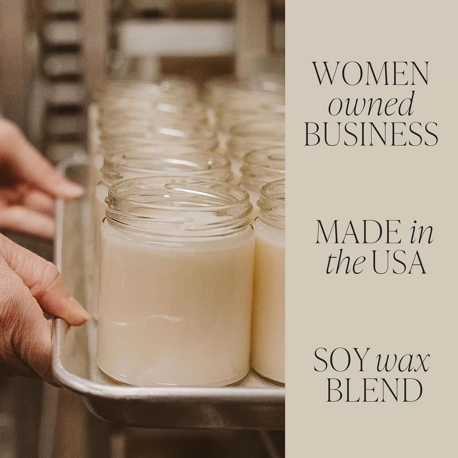 imageSweet Water Decor By The Fireside Candle  Vanilla Caramel Amber Tonka Smoky Woods Musk Winter Scented Soy Candles for Home  15oz Tan Jar 70 Hour Burn Time Made in the USATan