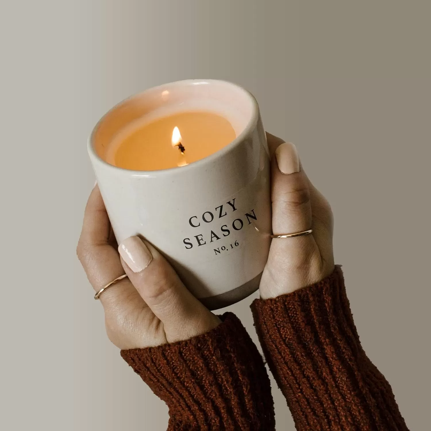 imageSweet Water Decor Christmas Candle  Apple Cider Cinnamon Fresh Cut Christmas Tree and Cookies Scented Soy Candle for Home  12oz Black Stoneware Jar 60 Hour Burn Time Made in the USACozy Season