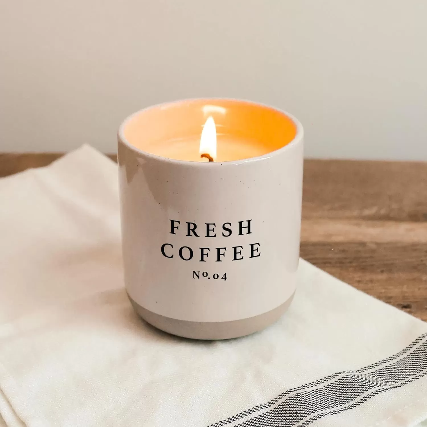 imageSweet Water Decor Christmas Candle  Apple Cider Cinnamon Fresh Cut Christmas Tree and Cookies Scented Soy Candle for Home  12oz Black Stoneware Jar 60 Hour Burn Time Made in the USAFresh Coffee