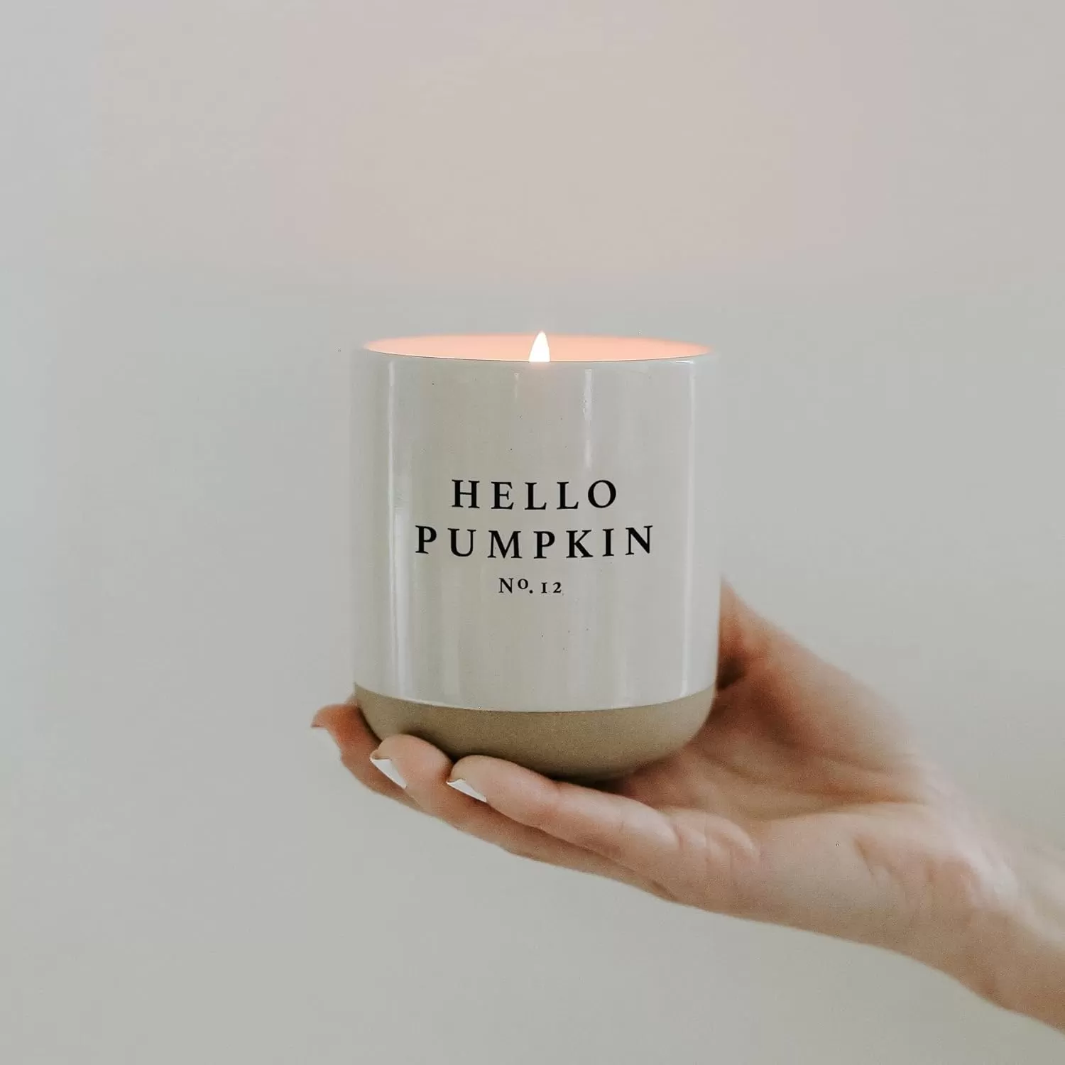 imageSweet Water Decor Christmas Candle  Apple Cider Cinnamon Fresh Cut Christmas Tree and Cookies Scented Soy Candle for Home  12oz Black Stoneware Jar 60 Hour Burn Time Made in the USAHello Pumpkin