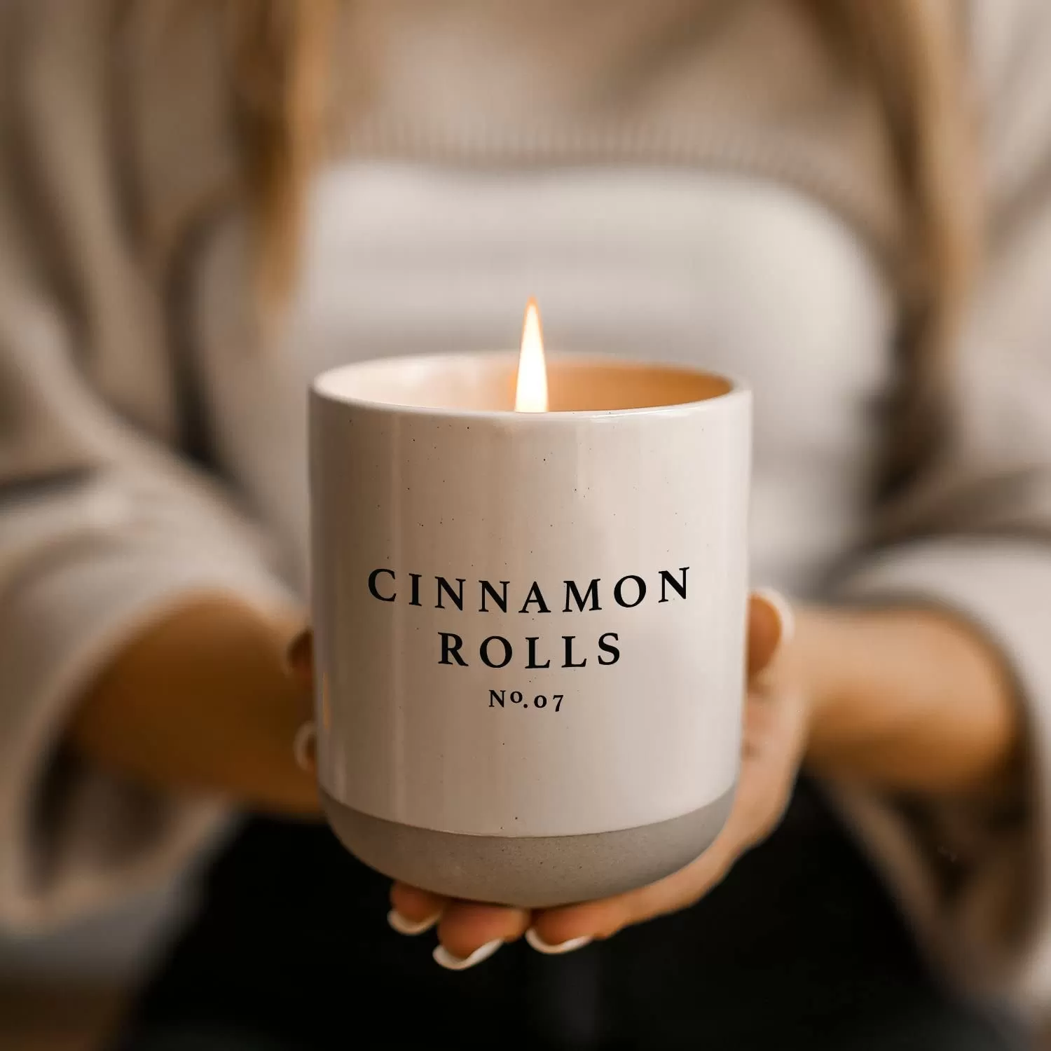 imageSweet Water Decor Christmas Candle  Apple Cider Cinnamon Fresh Cut Christmas Tree and Cookies Scented Soy Candle for Home  12oz Black Stoneware Jar 60 Hour Burn Time Made in the USACinnamon Rolls