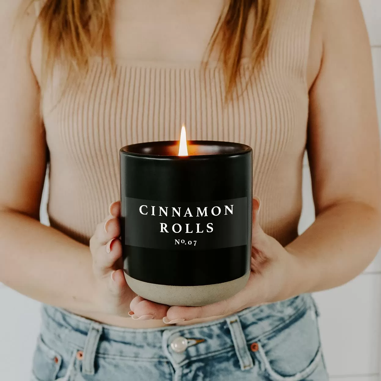 imageSweet Water Decor Christmas Candle  Apple Cider Cinnamon Fresh Cut Christmas Tree and Cookies Scented Soy Candle for Home  12oz Black Stoneware Jar 60 Hour Burn Time Made in the USACinnamon Rolls