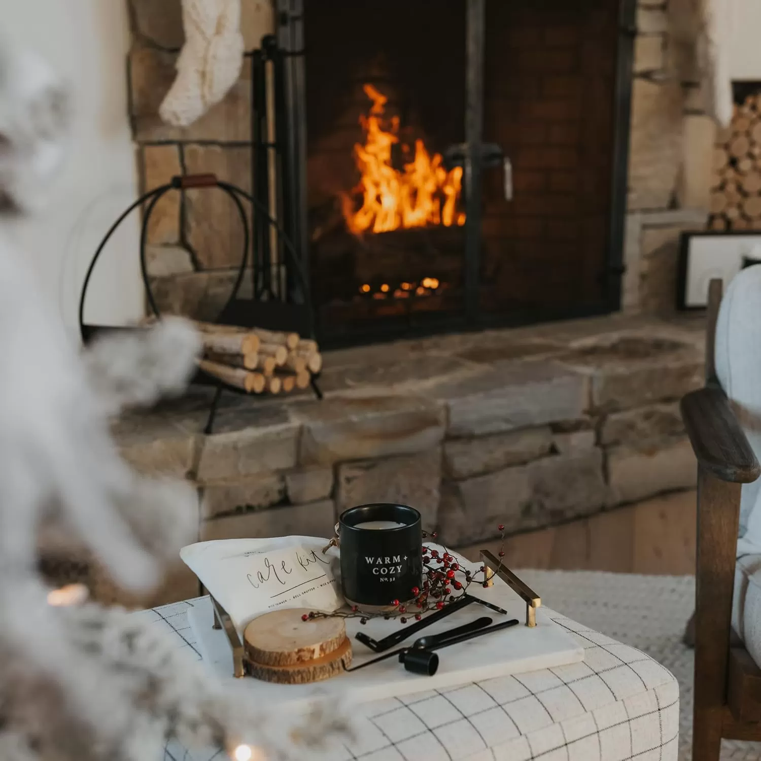 imageSweet Water Decor Christmas Candle  Apple Cider Cinnamon Fresh Cut Christmas Tree and Cookies Scented Soy Candle for Home  12oz Black Stoneware Jar 60 Hour Burn Time Made in the USAWarm  Cozy