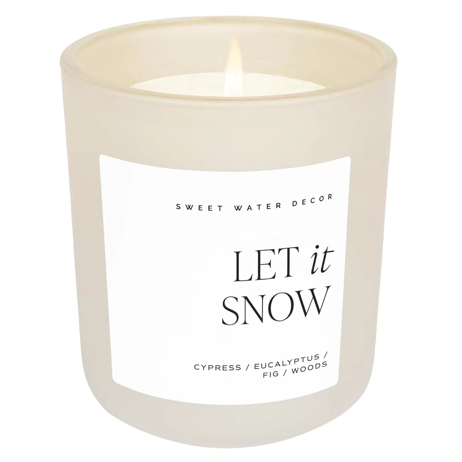 imageSweet Water Decor Cozy Season Soy Candle  Woods Warm Spice and Citrus Scented Candle for Home  15oz Tan Matte Jar 70 Hour Burn Time Made in the USA  Winter Candles for HomeTan