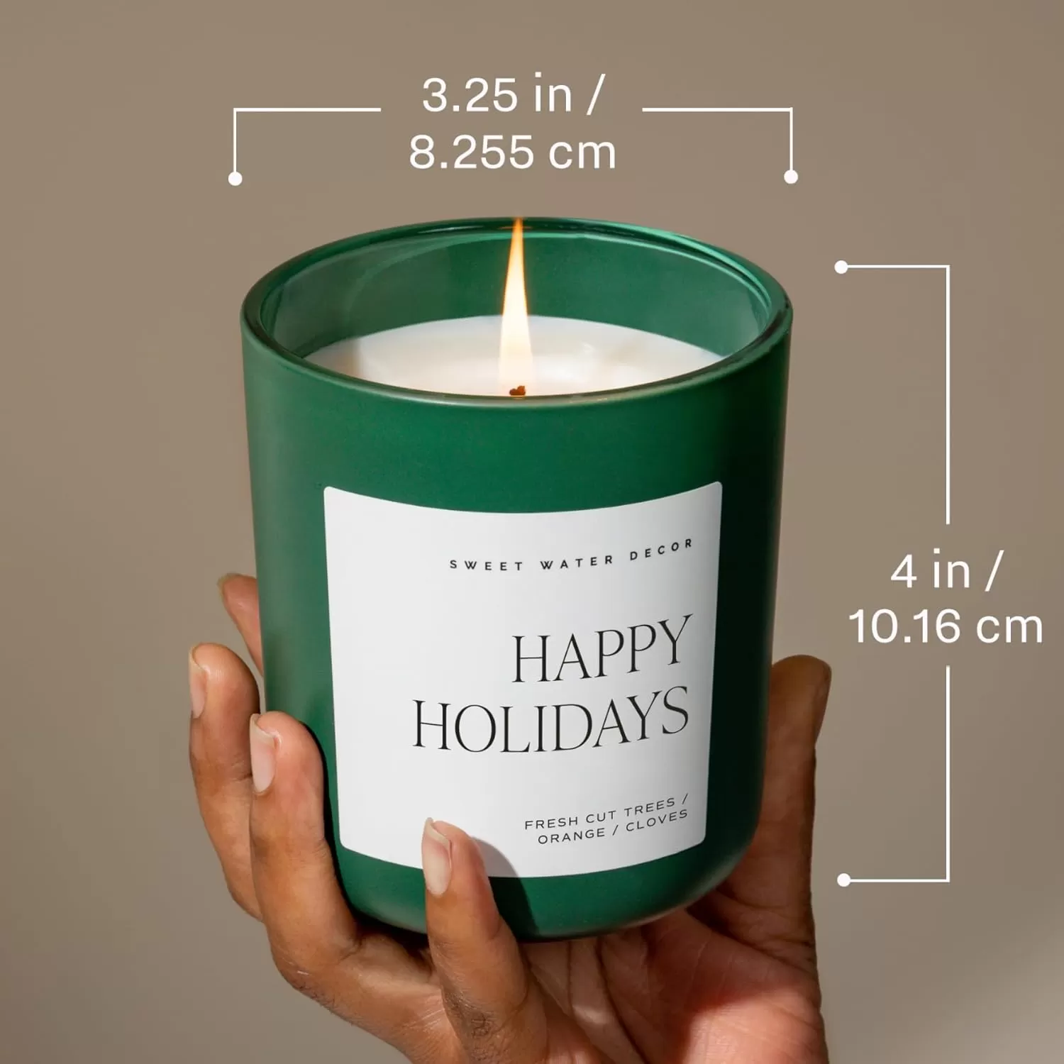 imageSweet Water Decor Cozy Season Soy Candle  Woods Warm Spice and Citrus Scented Candle for Home  15oz Tan Matte Jar 70 Hour Burn Time Made in the USA  Winter Candles for HomeGreen