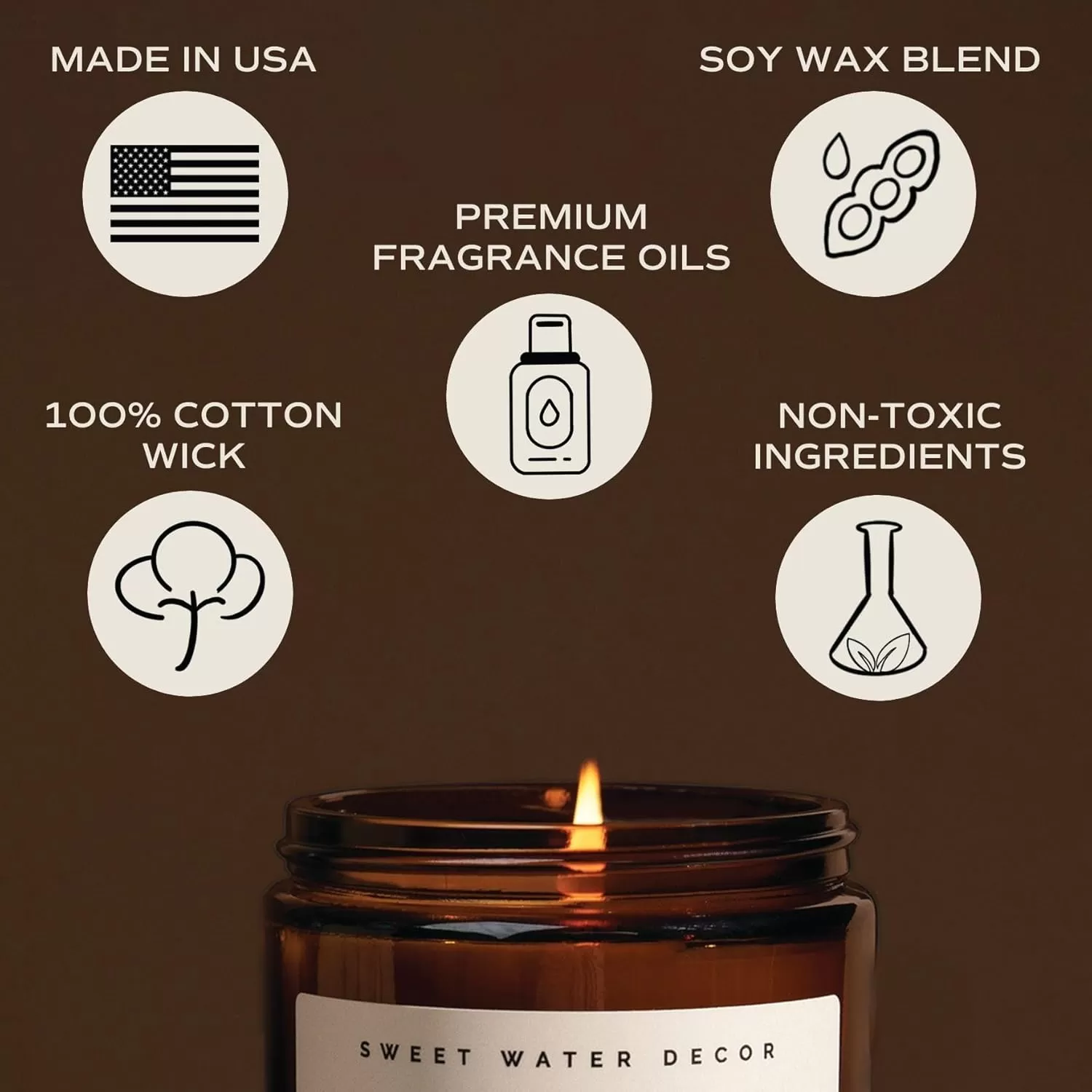 imageSweet Water Decor Palo Santo Patchouli Candle  Vanilla Musk Sandalwood Patchouli Scented Soy Candles for Home  Gifts for Women Men Housewarming  9oz Amber Jar 40 Hour Burn TimeFraser Fir