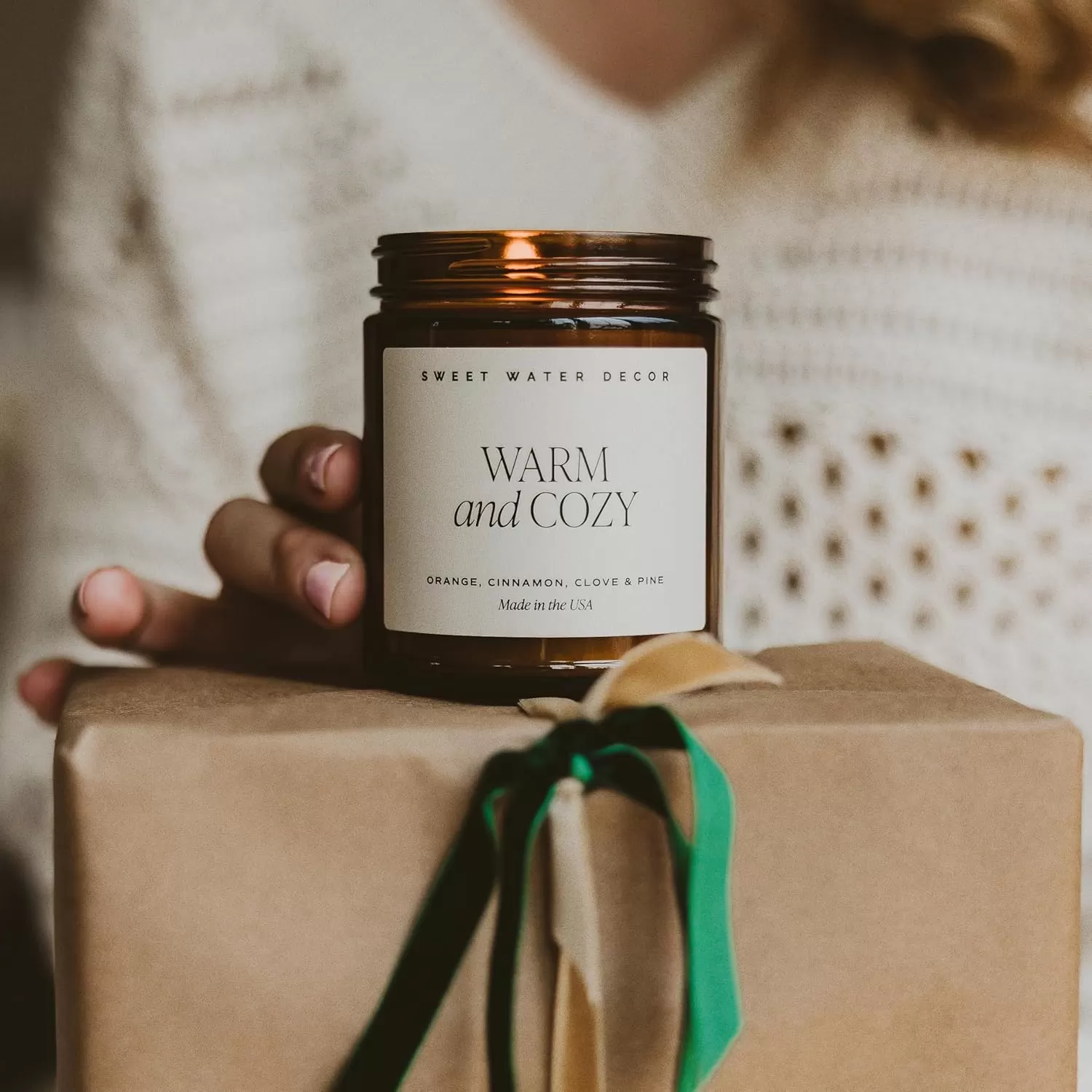 imageSweet Water Decor Palo Santo Patchouli Candle  Vanilla Musk Sandalwood Patchouli Scented Soy Candles for Home  Gifts for Women Men Housewarming  9oz Amber Jar 40 Hour Burn TimeWarm  Cozy