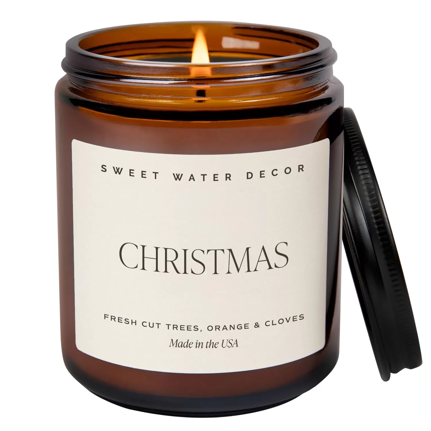 imageSweet Water Decor Palo Santo Patchouli Candle  Vanilla Musk Sandalwood Patchouli Scented Soy Candles for Home  Gifts for Women Men Housewarming  9oz Amber Jar 40 Hour Burn TimeChristmas