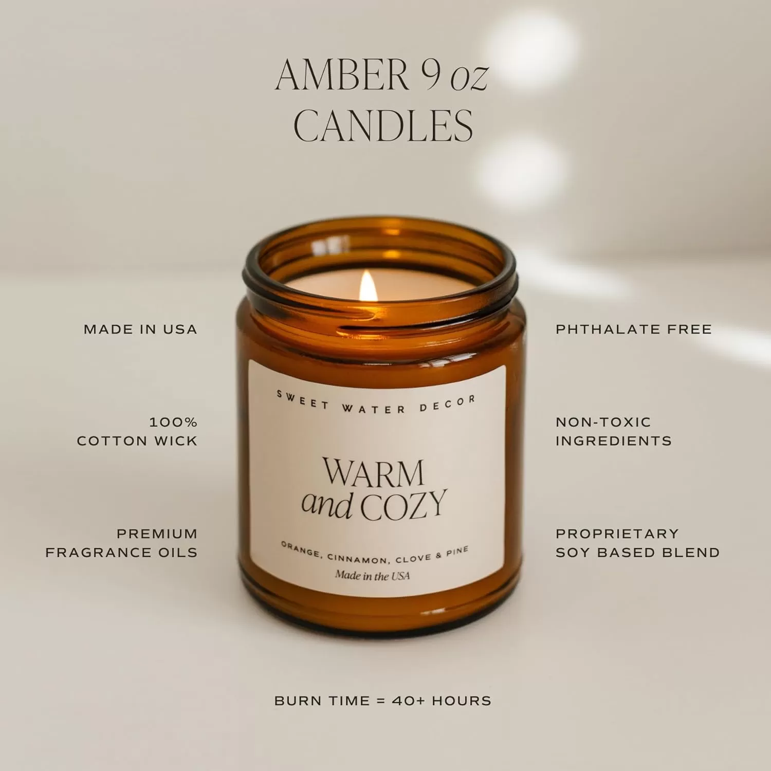 imageSweet Water Decor Palo Santo Patchouli Candle  Vanilla Musk Sandalwood Patchouli Scented Soy Candles for Home  Gifts for Women Men Housewarming  9oz Amber Jar 40 Hour Burn TimeWarm  Cozy