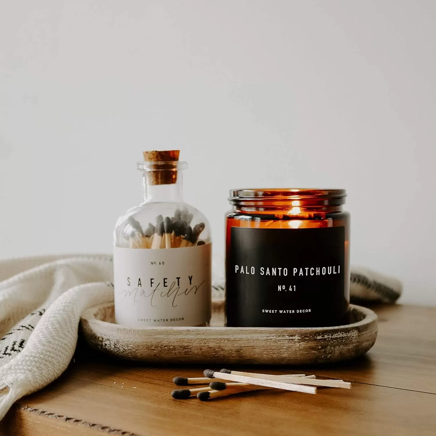 imageSweet Water Decor Palo Santo Patchouli Candle  Vanilla Musk Sandalwood Patchouli Scented Soy Candles for Home  Gifts for Women Men Housewarming  9oz Amber Jar 40 Hour Burn TimePalo Santo Patchouli