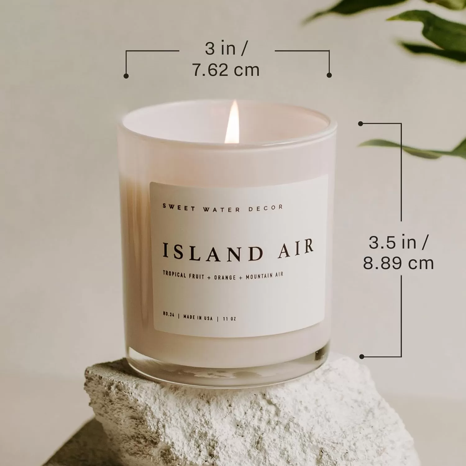 imageSweet Water Decor Salt  Sea Candle  Sea Salt Citrus Amber Musk Beach Scented Soy Candles for Home  11oz Amber Jar Candle  Wood Lid 50 Hour Burn Time Made in the USAWhite