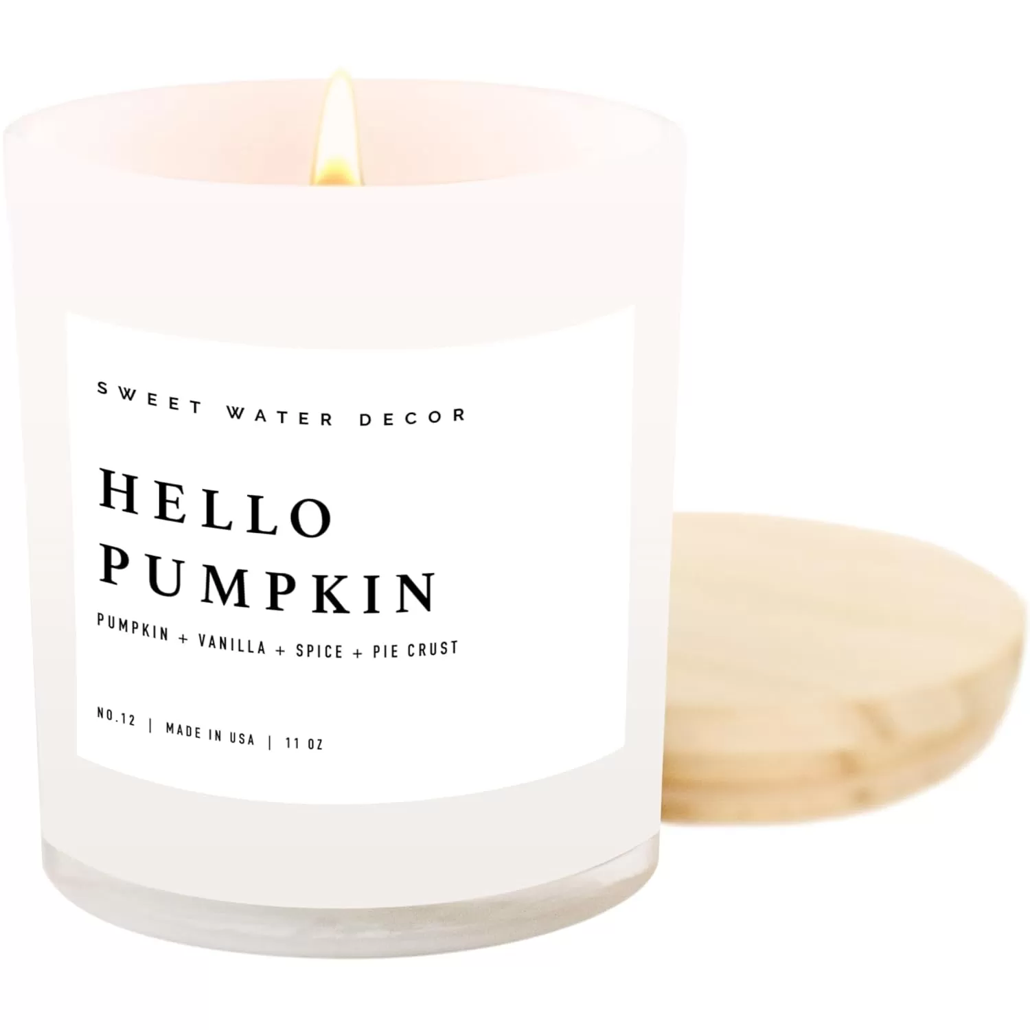 imageSweet Water Decor Salt  Sea Candle  Sea Salt Citrus Amber Musk Beach Scented Soy Candles for Home  11oz Amber Jar Candle  Wood Lid 50 Hour Burn Time Made in the USAWhite