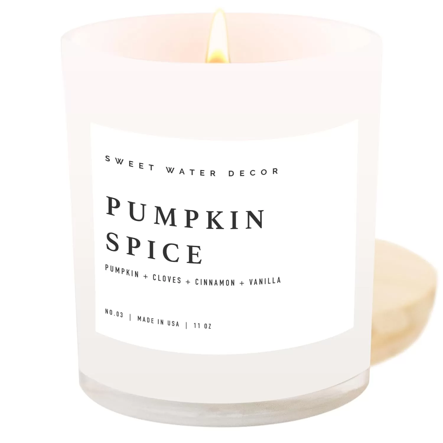 imageSweet Water Decor Salt  Sea Candle  Sea Salt Citrus Amber Musk Beach Scented Soy Candles for Home  11oz Amber Jar Candle  Wood Lid 50 Hour Burn Time Made in the USAWhite
