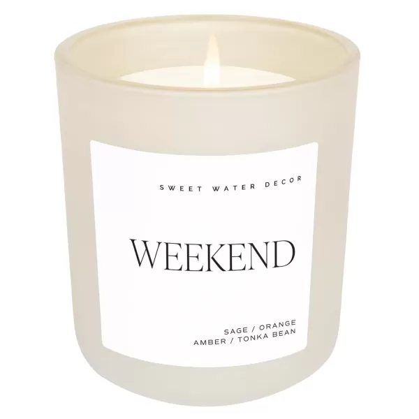 imageSweet Water Decor By The Fireside Candle  Vanilla Caramel Amber Tonka Smoky Woods Musk Winter Scented Soy Candles for Home  15oz Tan Jar 70 Hour Burn Time Made in the USATan
