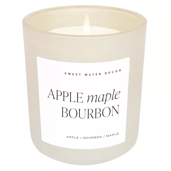 imageSweet Water Decor By The Fireside Candle  Vanilla Caramel Amber Tonka Smoky Woods Musk Winter Scented Soy Candles for Home  15oz Tan Jar 70 Hour Burn Time Made in the USATan