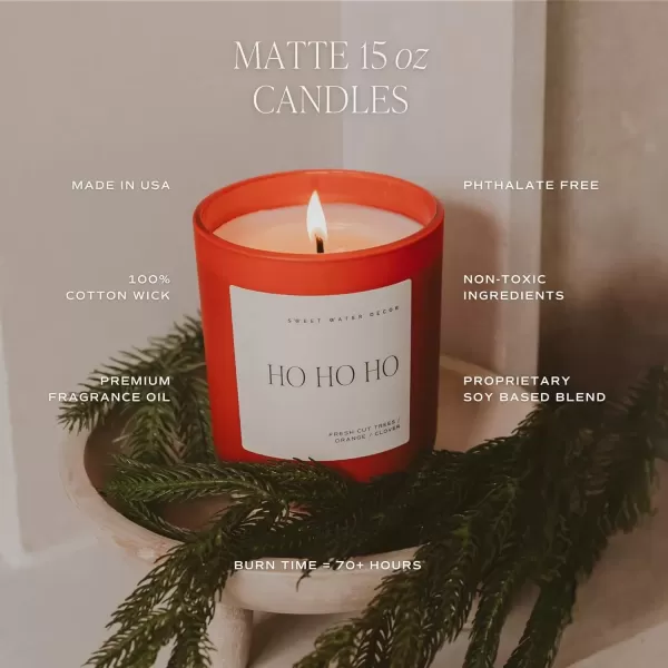 imageSweet Water Decor By The Fireside Candle  Vanilla Caramel Amber Tonka Smoky Woods Musk Winter Scented Soy Candles for Home  15oz Tan Jar 70 Hour Burn Time Made in the USARed