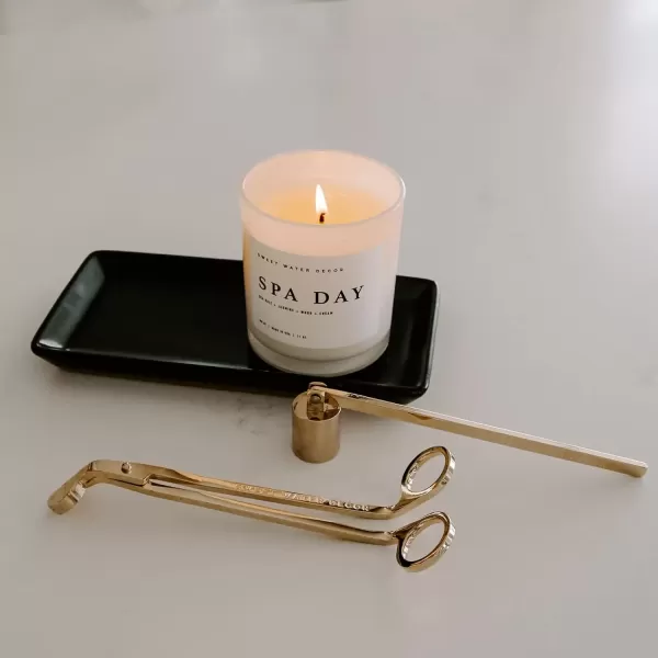 imageSweet Water Decor Candle Care Kit  Golden Candle Accessory Set Includes Wick Trimmer Wick Dipper and Bell Snuffer Tools with Drawstring Bag for Candle Lovers GoldGold
