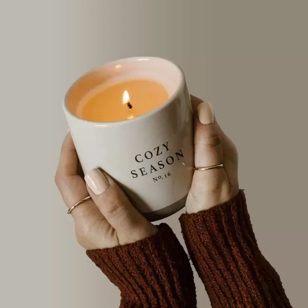 imageSweet Water Decor Christmas Candle  Apple Cider Cinnamon Fresh Cut Christmas Tree and Cookies Scented Soy Candle for Home  12oz Black Stoneware Jar 60 Hour Burn Time Made in the USACozy Season
