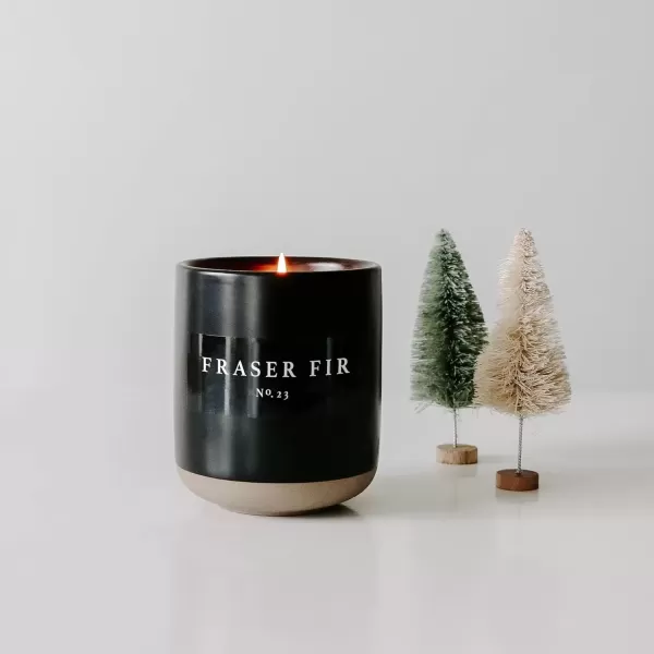 imageSweet Water Decor Christmas Candle  Apple Cider Cinnamon Fresh Cut Christmas Tree and Cookies Scented Soy Candle for Home  12oz Black Stoneware Jar 60 Hour Burn Time Made in the USAFraser Fir