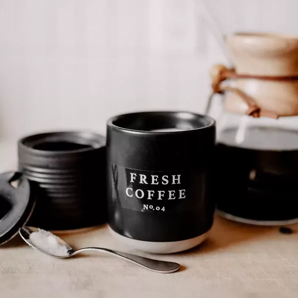 imageSweet Water Decor Christmas Candle  Apple Cider Cinnamon Fresh Cut Christmas Tree and Cookies Scented Soy Candle for Home  12oz Black Stoneware Jar 60 Hour Burn Time Made in the USAFresh Coffee