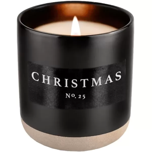 imageSweet Water Decor Christmas Candle  Apple Cider Cinnamon Fresh Cut Christmas Tree and Cookies Scented Soy Candle for Home  12oz Black Stoneware Jar 60 Hour Burn Time Made in the USAChristmas