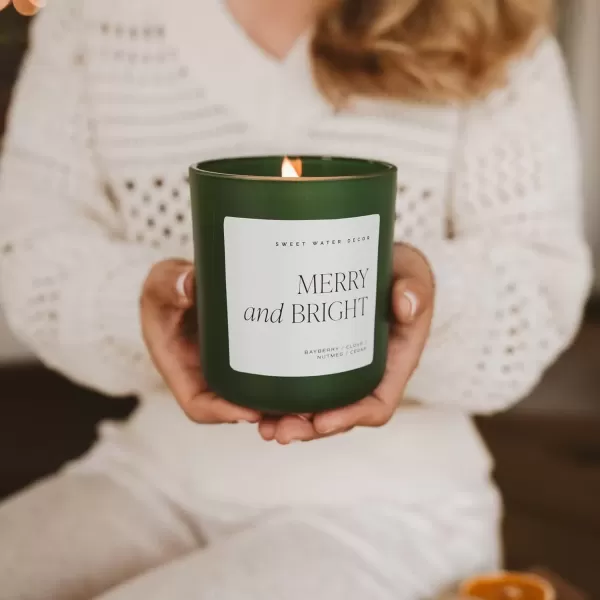imageSweet Water Decor Cozy Season Soy Candle  Woods Warm Spice and Citrus Scented Candle for Home  15oz Tan Matte Jar 70 Hour Burn Time Made in the USA  Winter Candles for HomeGreen