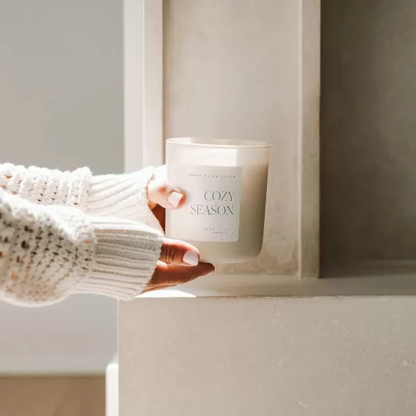 imageSweet Water Decor Cozy Season Soy Candle  Woods Warm Spice and Citrus Scented Candle for Home  15oz Tan Matte Jar 70 Hour Burn Time Made in the USA  Winter Candles for HomeTan