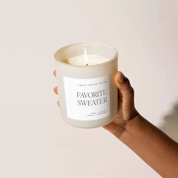 imageSweet Water Decor Cozy Season Soy Candle  Woods Warm Spice and Citrus Scented Candle for Home  15oz Tan Matte Jar 70 Hour Burn Time Made in the USA  Winter Candles for HomeTan