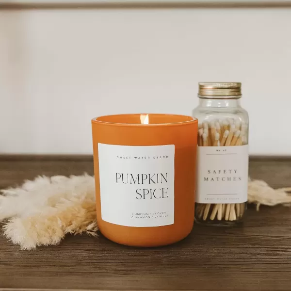 imageSweet Water Decor Cozy Season Soy Candle  Woods Warm Spice and Citrus Scented Candle for Home  15oz Tan Matte Jar 70 Hour Burn Time Made in the USA  Winter Candles for HomeOrange