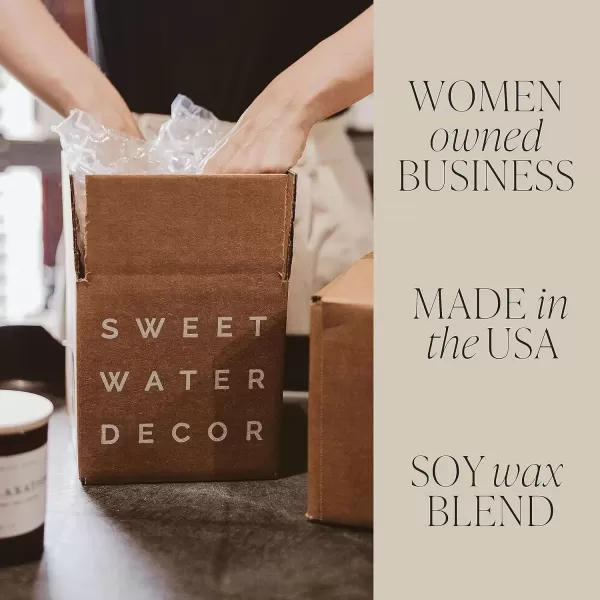 imageSweet Water Decor Cozy Season Soy Candle  Woods Warm Spice and Citrus Scented Candle for Home  15oz Tan Matte Jar 70 Hour Burn Time Made in the USA  Winter Candles for HomeTan